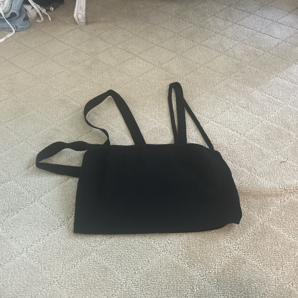 black off the shoulder crop top